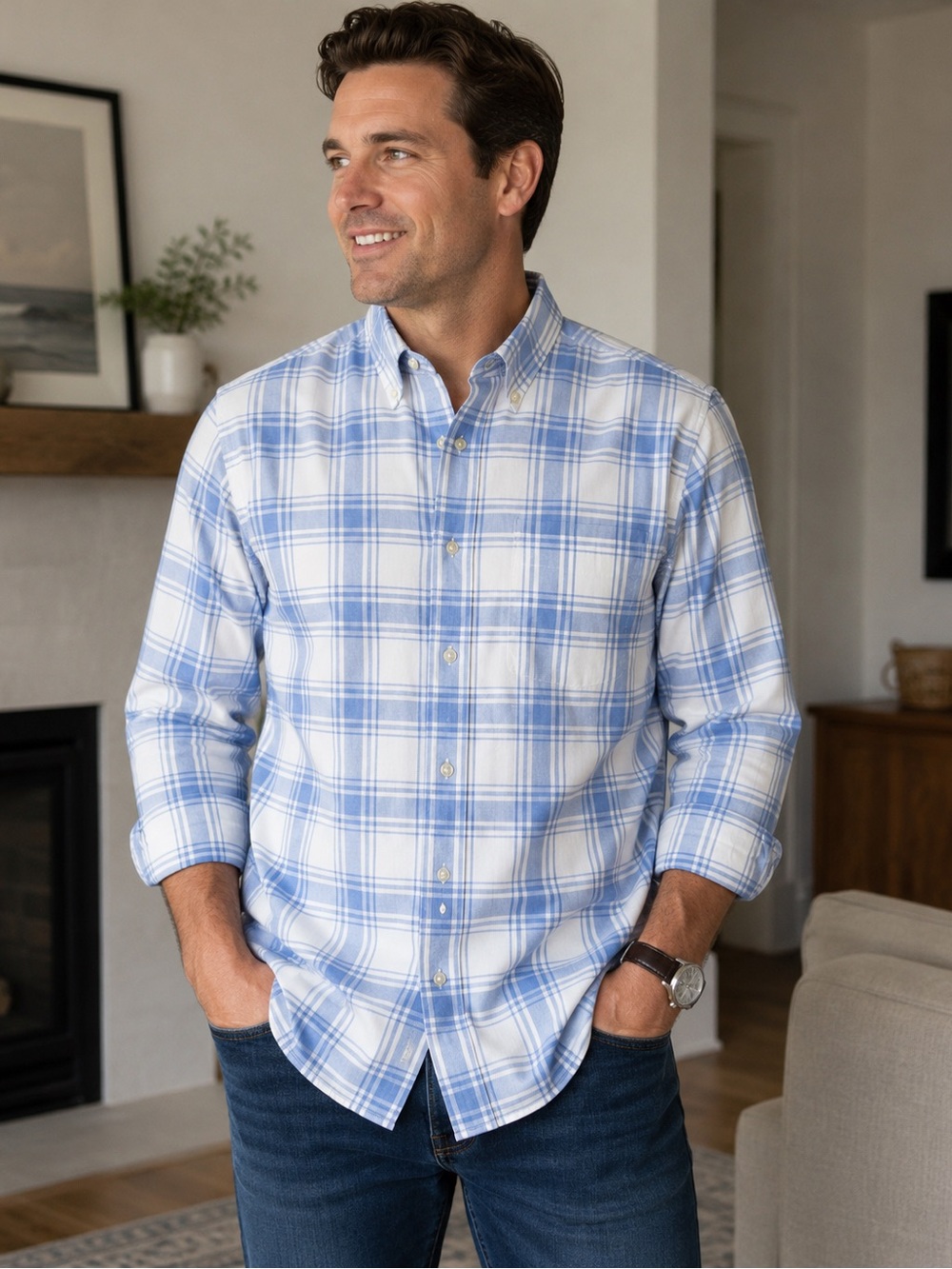 Orvis Active Fit Plaid Button-Down Shirt